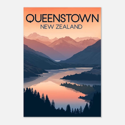 Queenstown New Zealand Classic Semi-Glossy Paper Poster - Books Worth Keeping